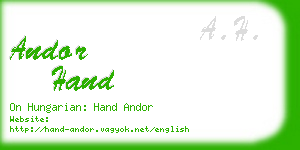 andor hand business card